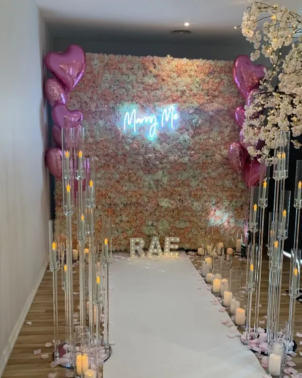 Flower Wall Backdrop for proposal set up