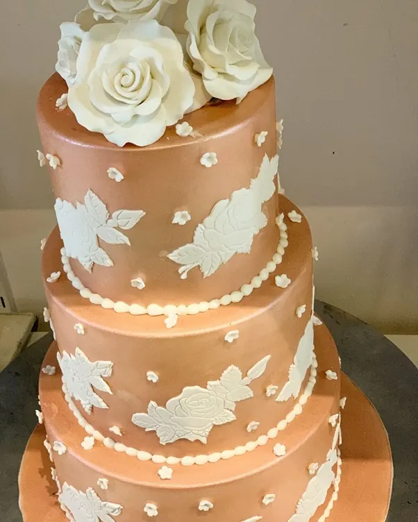 3 Tier Rose Gold Cake for Rose gold cake