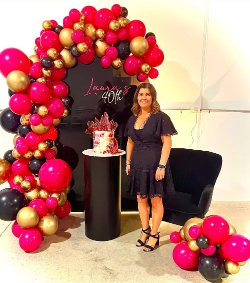 Pink And Black Backdrop for Fabulous forty