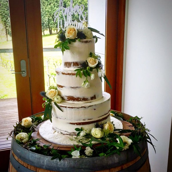 Rustic Themed Cake for 3 tier semi nude cake