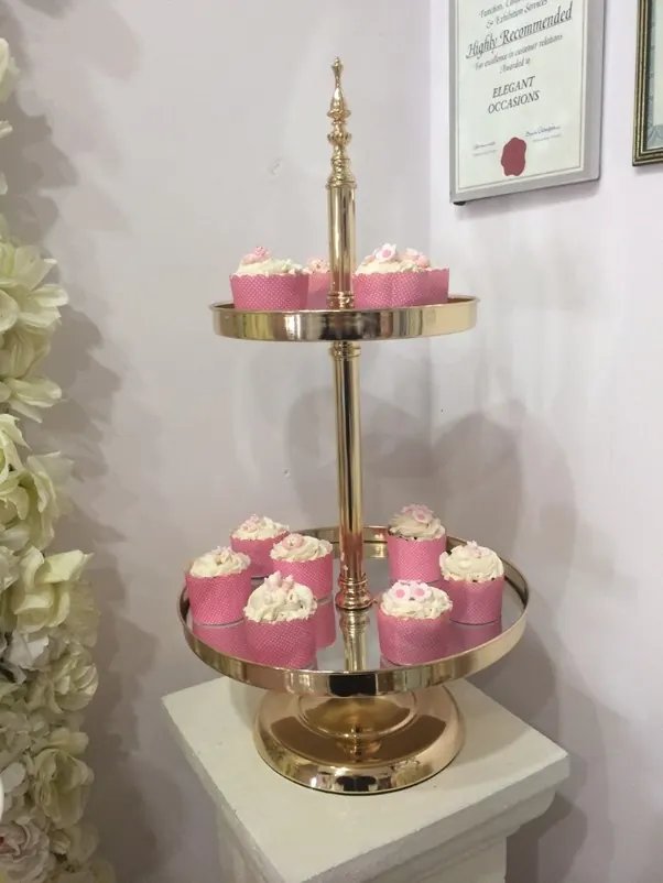 Gold Cake Stand Hire for cupcake stand hire